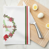 Personalisierter Weihnachtskranz Geschirrtuch (Viertel Falte)