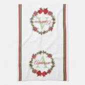 Personalisierter Weihnachtskranz Geschirrtuch (Vertikal)