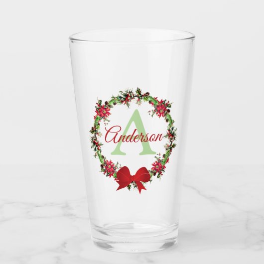 Personalisierter Weihnachtskranz Glas (Vorderseite)