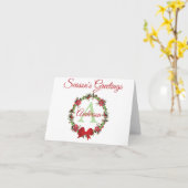 Personalisierter Weihnachtskranz Karte (Gelbe Blume)