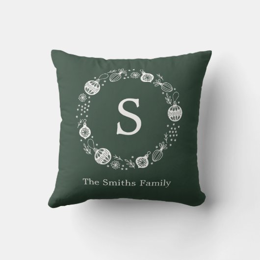 Personalisierter Weihnachtskranz Kissen (Rückseite)
