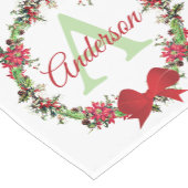 Personalisierter Weihnachtskranz Kurzer Tischläufer (Ecke)