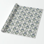 Personalisierter Weihnachtskranz mit altem Geld Geschenkpapier (Ungerollt)