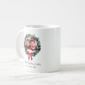 Personalisierter Weihnachtskranz mit Foto und Name Kaffeetasse (Vorderseite Links)