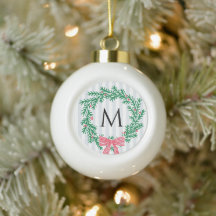Personalisierter Weihnachtskranz Monogramm und Grü