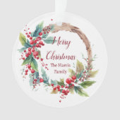 Personalisierter Weihnachtskranz Ornament (Vorderseite)