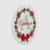 Personalisierter Weihnachtskranz Ornament (Vorderseite)