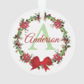 Personalisierter Weihnachtskranz Ornament (Rückseite)