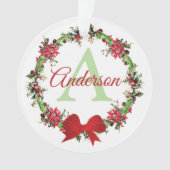 Personalisierter Weihnachtskranz Ornament (Vorderseite)