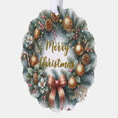 Personalisierter Weihnachtskranz Ornament Karte (Links)