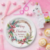 Personalisierter Weihnachtskranz Pappteller (Party)
