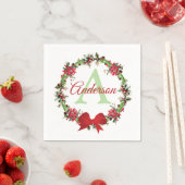 Personalisierter Weihnachtskranz Serviette (Beispiel)