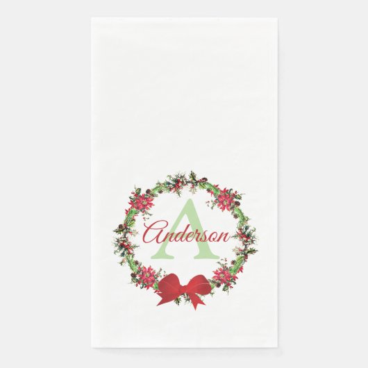 Personalisierter Weihnachtskranz Serviette (Vorderseite)