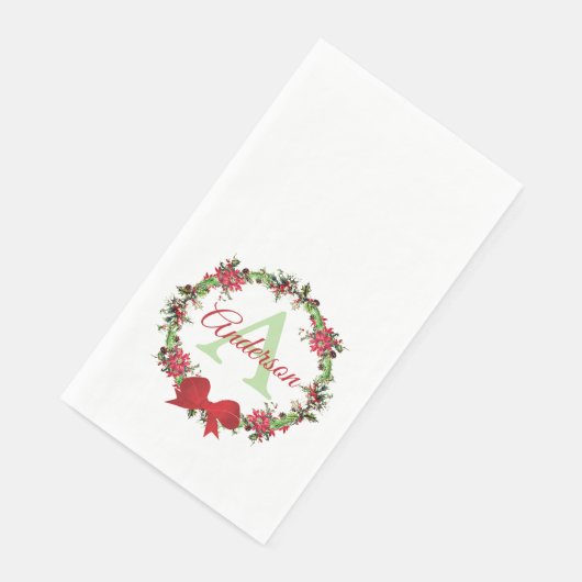Personalisierter Weihnachtskranz Serviette (Ecke)