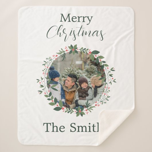 Personalisierter Weihnachtskranz Sherpadecke (Vorderseite)