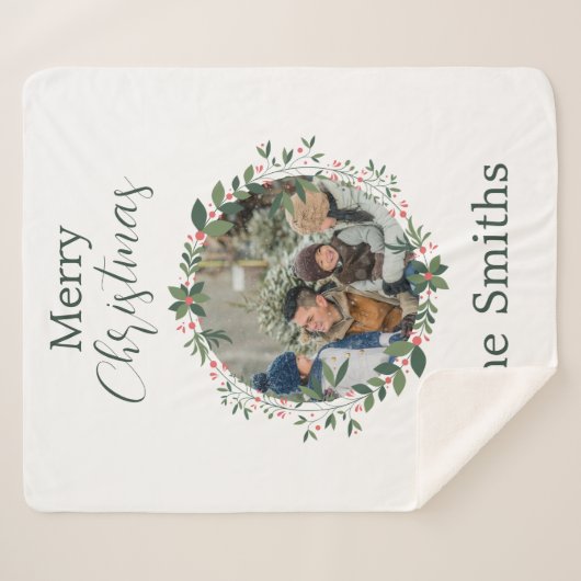 Personalisierter Weihnachtskranz Sherpadecke (Vorderseite (Horizontal))