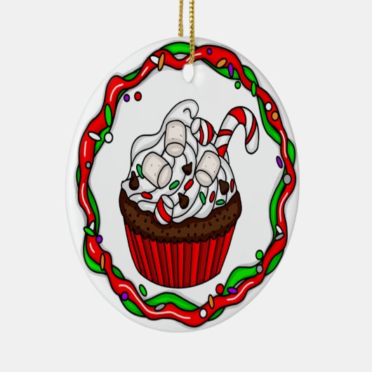 Personalisierter Weihnachtskuchen Keramik Ornament (Rechts)