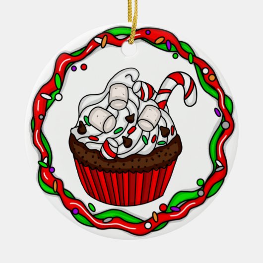 Personalisierter Weihnachtskuchen Keramik Ornament (Vorne)