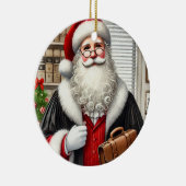 Personalisierter Weihnachtsmann als Anwalt Keramik Ornament (Rechts)