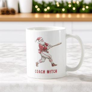 Personalisierter Weihnachtsmann Baseball Weihnacht Kaffeetasse