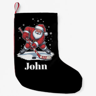 Personalisierter Weihnachtsmann Eishockey Weihnach Kleiner Weihnachtsstrumpf