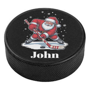 Personalisierter Weihnachtsmann Eishockey Weihnach Puck