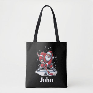 Personalisierter Weihnachtsmann Eishockey Weihnach Tasche