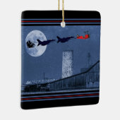 Personalisierter Weihnachtsmann, F16 Jet, Red Bipl Keramikornament (Rechts)