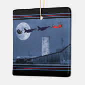 Personalisierter Weihnachtsmann, F16 Jet, Red Bipl Keramikornament (Links)