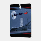 Personalisierter Weihnachtsmann, F16 Jet, Red Bipl Ornament Aus Metall (Vorderseite links)