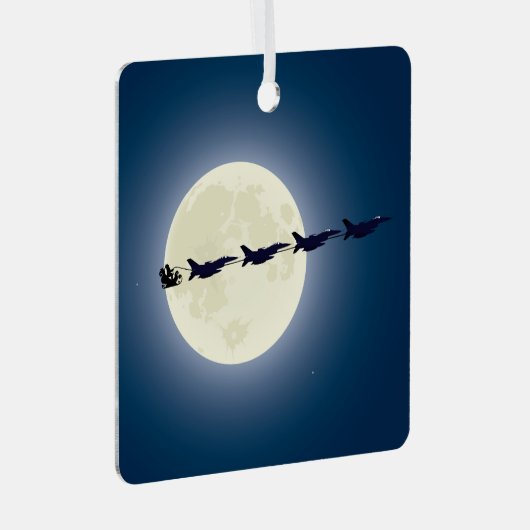 Personalisierter Weihnachtsmann/ F-16 Jets Militär Ornament Aus Metall (Vorderseite Rechts)