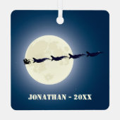 Personalisierter Weihnachtsmann/ F-16 Jets Militär Ornament Aus Metall (Rückseite)