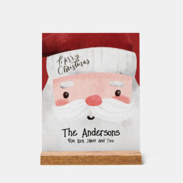 Personalisierter Weihnachtsmann frohe Weihnachten Acrylschild