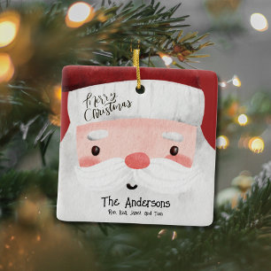 Personalisierter Weihnachtsmann Frohe Weihnachten Keramikornament