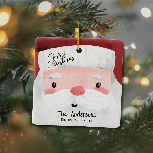 Personalisierter Weihnachtsmann Frohe Weihnachten Keramikornament