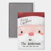 Personalisierter Weihnachtsmann frohe Weihnachten Magnet (Vorderseite/Rückseite)