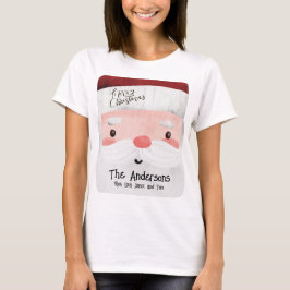 Personalisierter Weihnachtsmann frohe Weihnachten T-Shirt