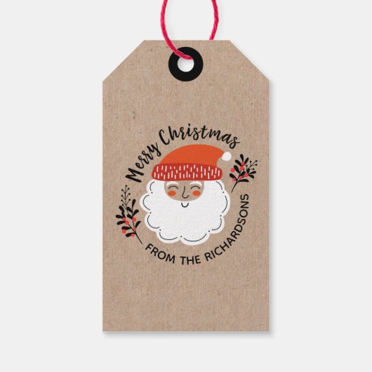 Personalisierter Weihnachtsmann Geschenkanhänger (Rückseite)