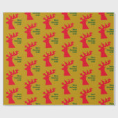 Personalisierter Weihnachtsmann Gold Red & Green Geschenkpapier (Flach)