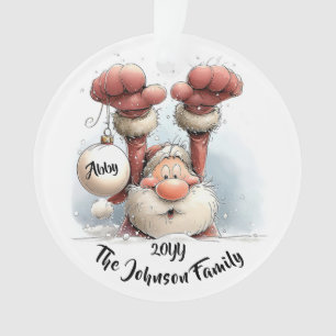 Personalisierter Weihnachtsmann im Schnee Acryl-Or Ornament