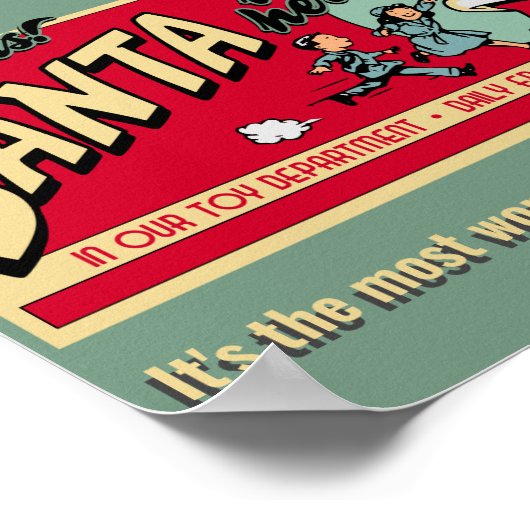 Personalisierter Weihnachtsmann ist hier Weihnacht Poster (Ecke)