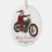 Personalisierter Weihnachtsmann Keramik Ornament (Rechts)