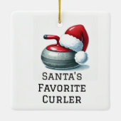 Personalisierter Weihnachtsmann Keramikornament (Rückseite)