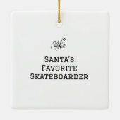 Personalisierter Weihnachtsmann Keramikornament (Rückseite)