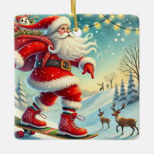 Personalisierter Weihnachtsmann Keramikornament
