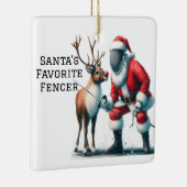 Personalisierter Weihnachtsmann Keramikornament (Rechts)