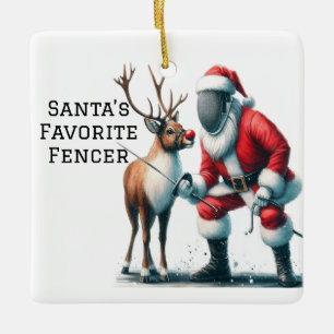 Personalisierter Weihnachtsmann Keramikornament