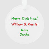 Personalisierter Weihnachtsmann Kinder Weihnachten Ornament (Rückseite)