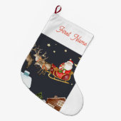 personalisierter Weihnachtsmann kommt Strumpf Großer Weihnachtsstrumpf (Vorderansicht (hängend))