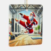 Personalisierter Weihnachtsmann-Lieblingskarateka Keramikornament (Rechts)